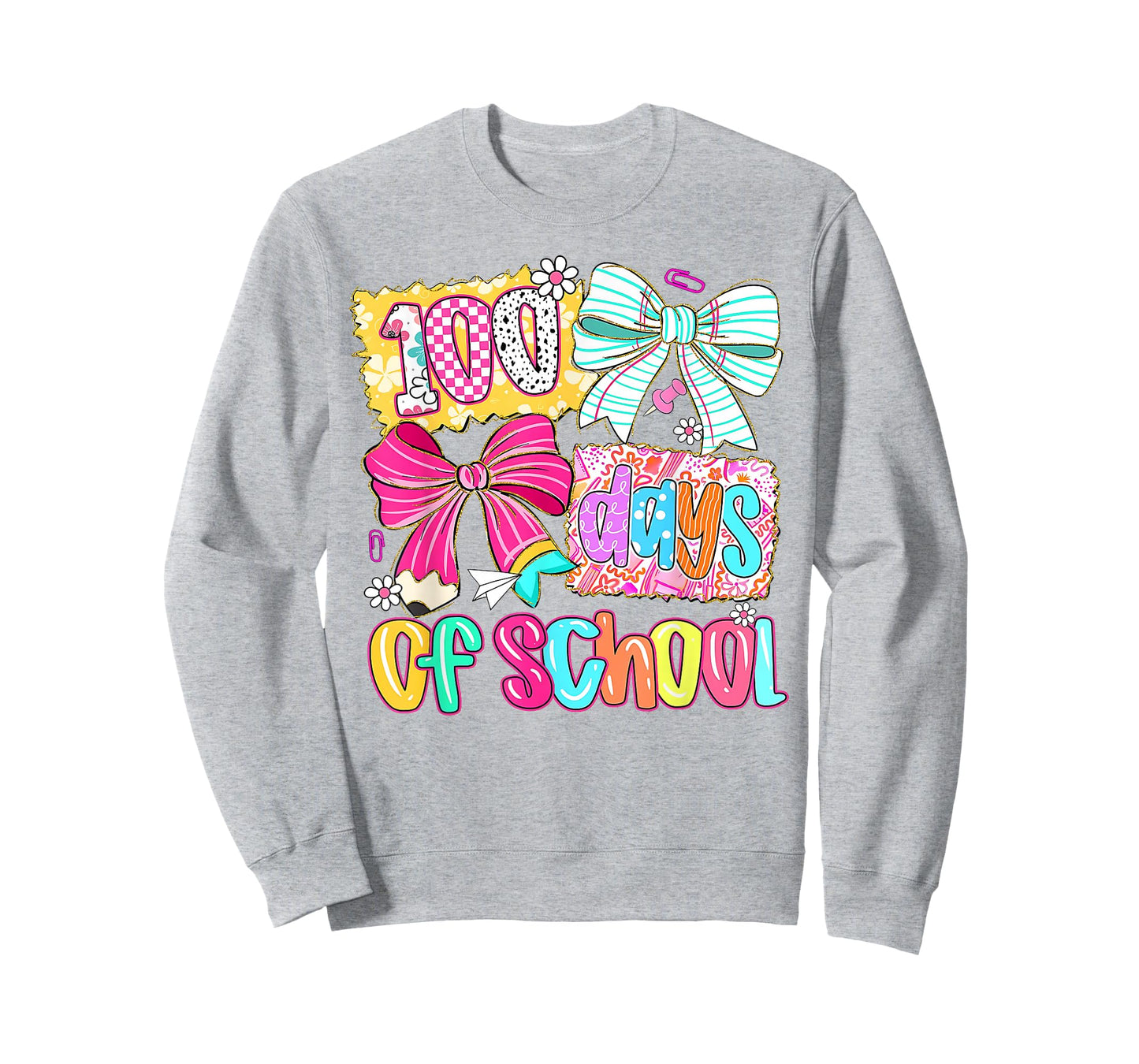 100 Days of School Girls Coquette Bow 100th Day of School T-Shirt