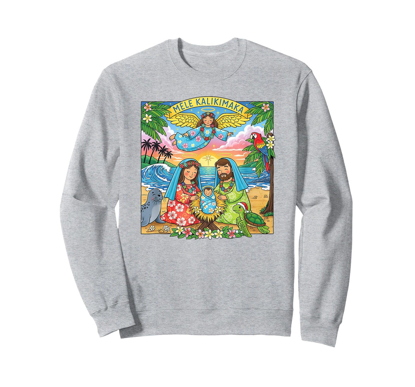 Hawaiian Christmas Nativity Mele Kalikimaka Christian T-Shirt