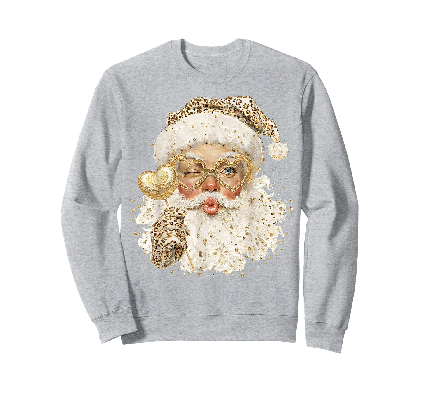 Cute Leopard Santa Claus Merry Christmas 2026 Preppy Family T-Shirt