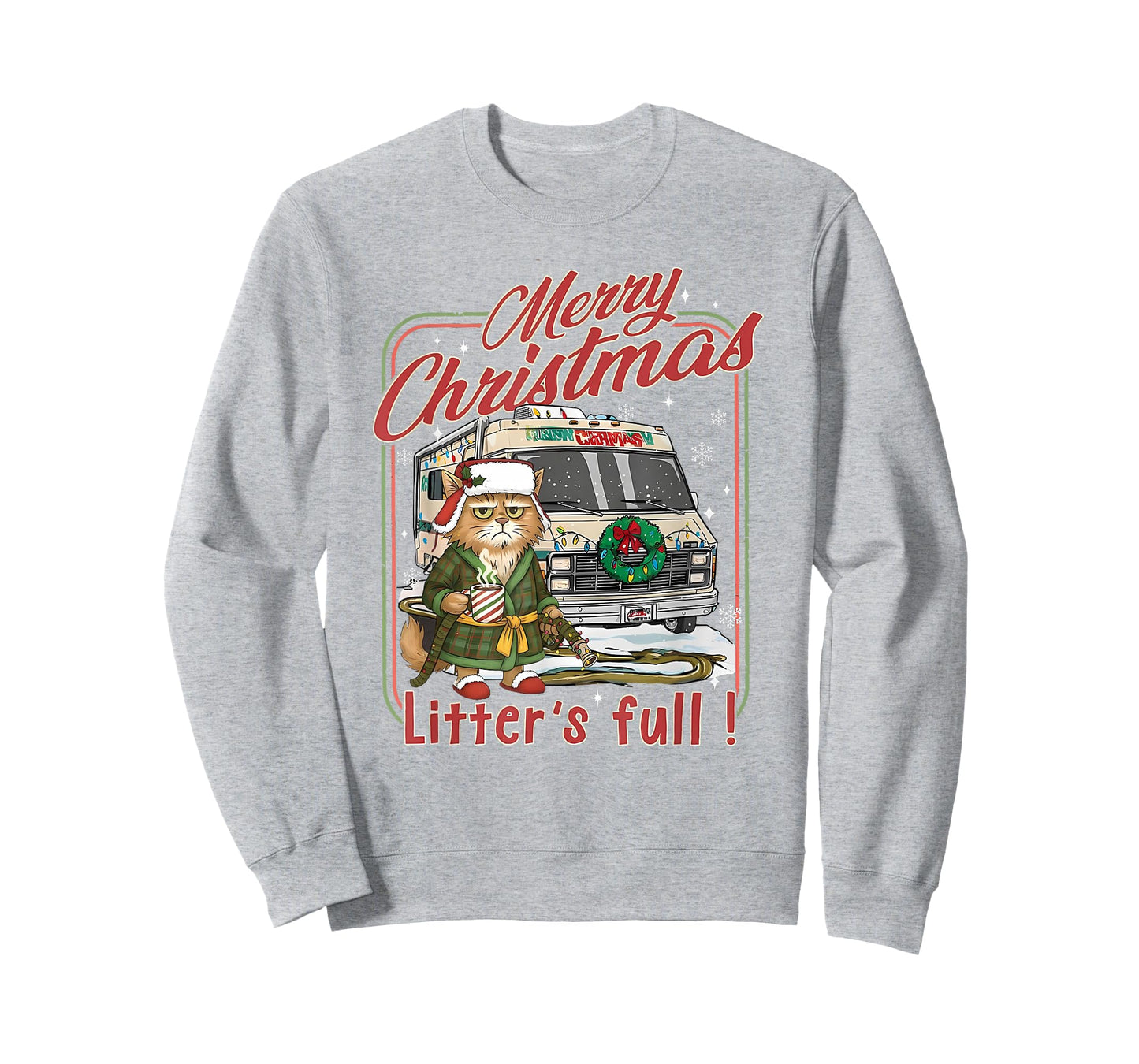 Litter's Full Merry Christmas Funny Cat Lovers Holidays Xmas T-Shirt