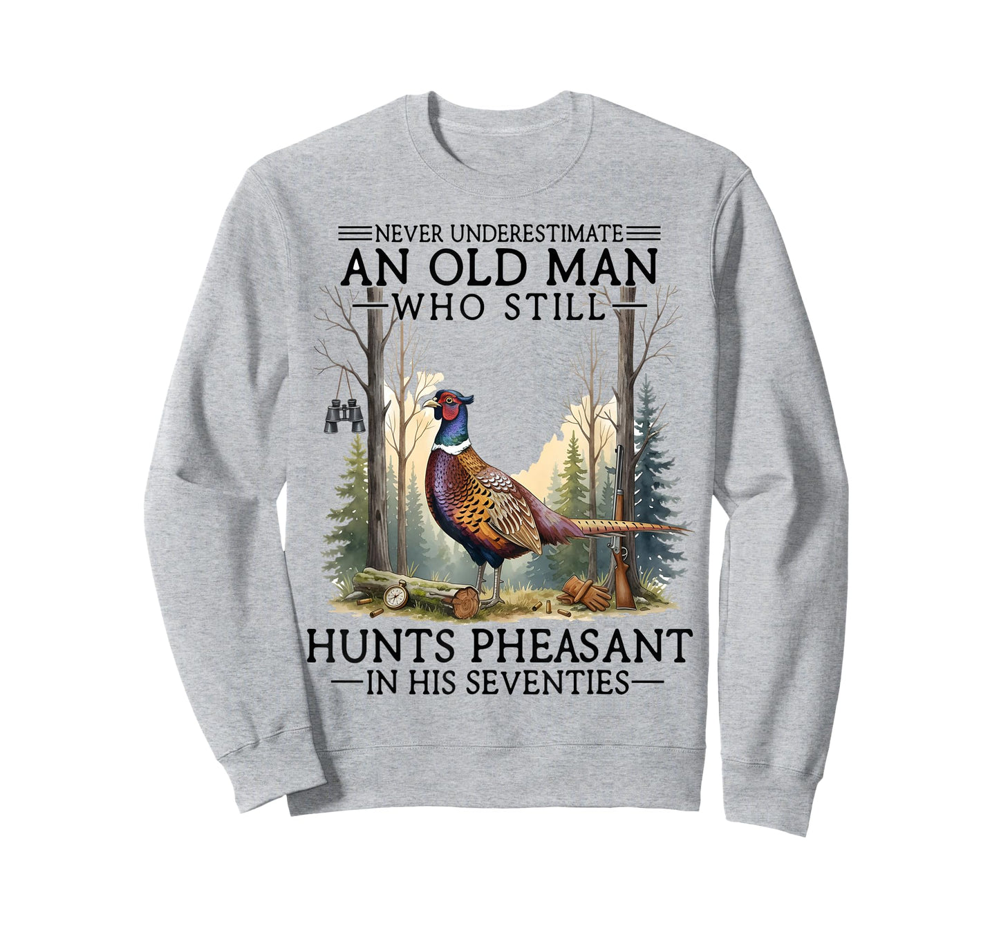 an Old Man Who Still Hunts Pheasant in 70s T-Shirt