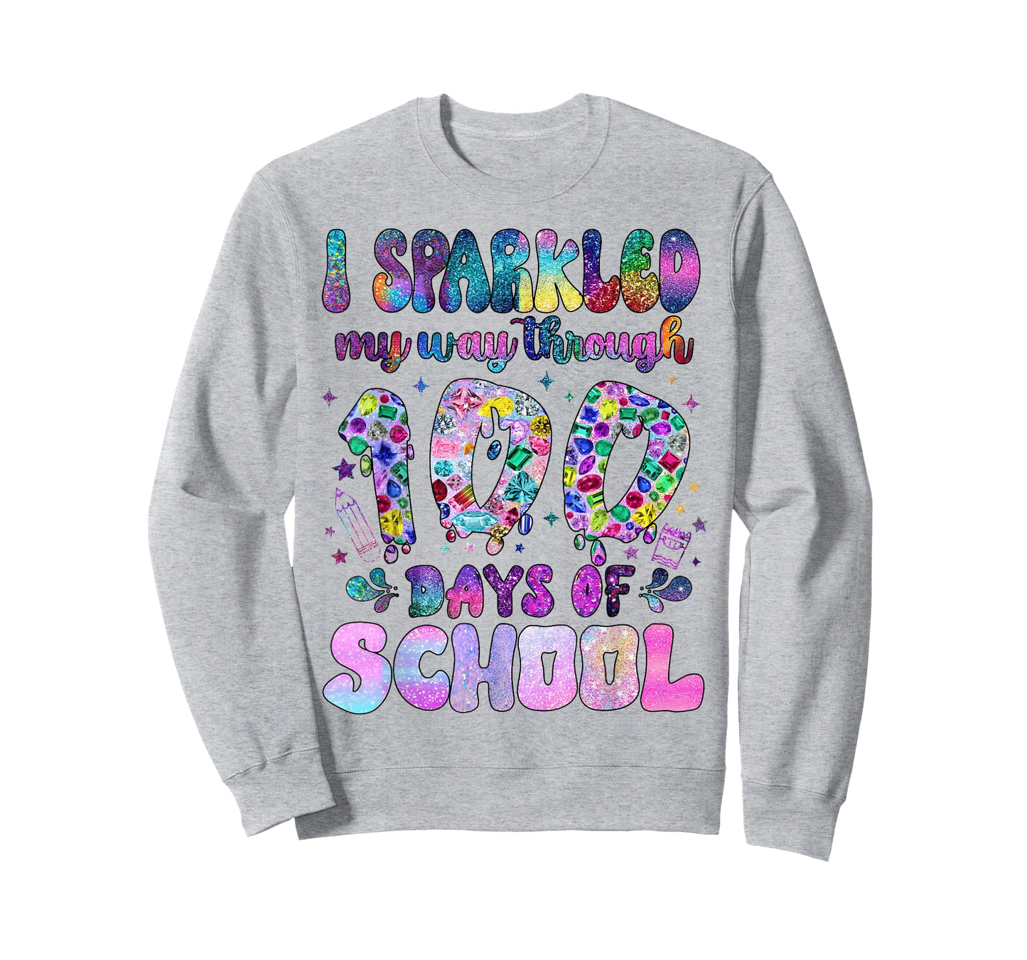 I Sparkled My Way Through 100 Days of School Girl Teacher T-Shirt