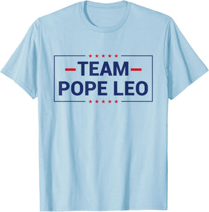 Team Pope Leo XIV T-Shirt - T-Shirt | Light Blue