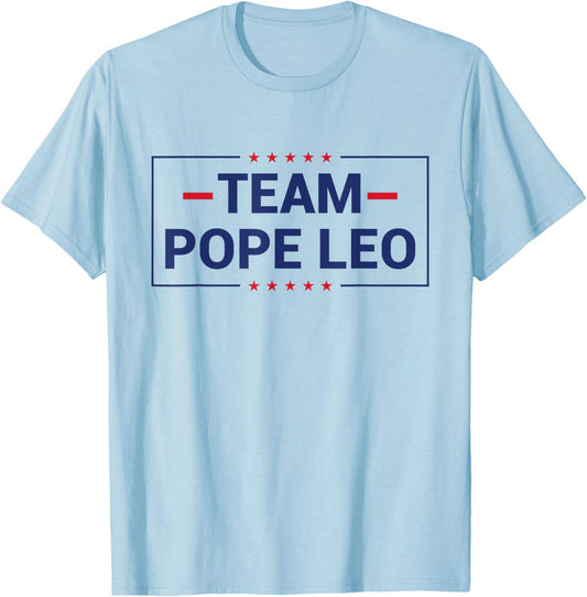 Team Pope Leo XIV T-Shirt - T-Shirt | Light Blue