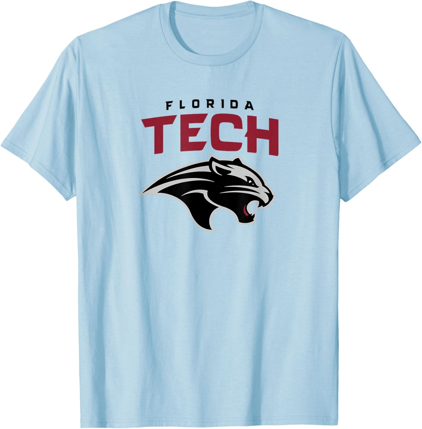 Florida Tech Panthers Arched Over White Officially Licensed T-Shirt - T-Shirt | Light Blue