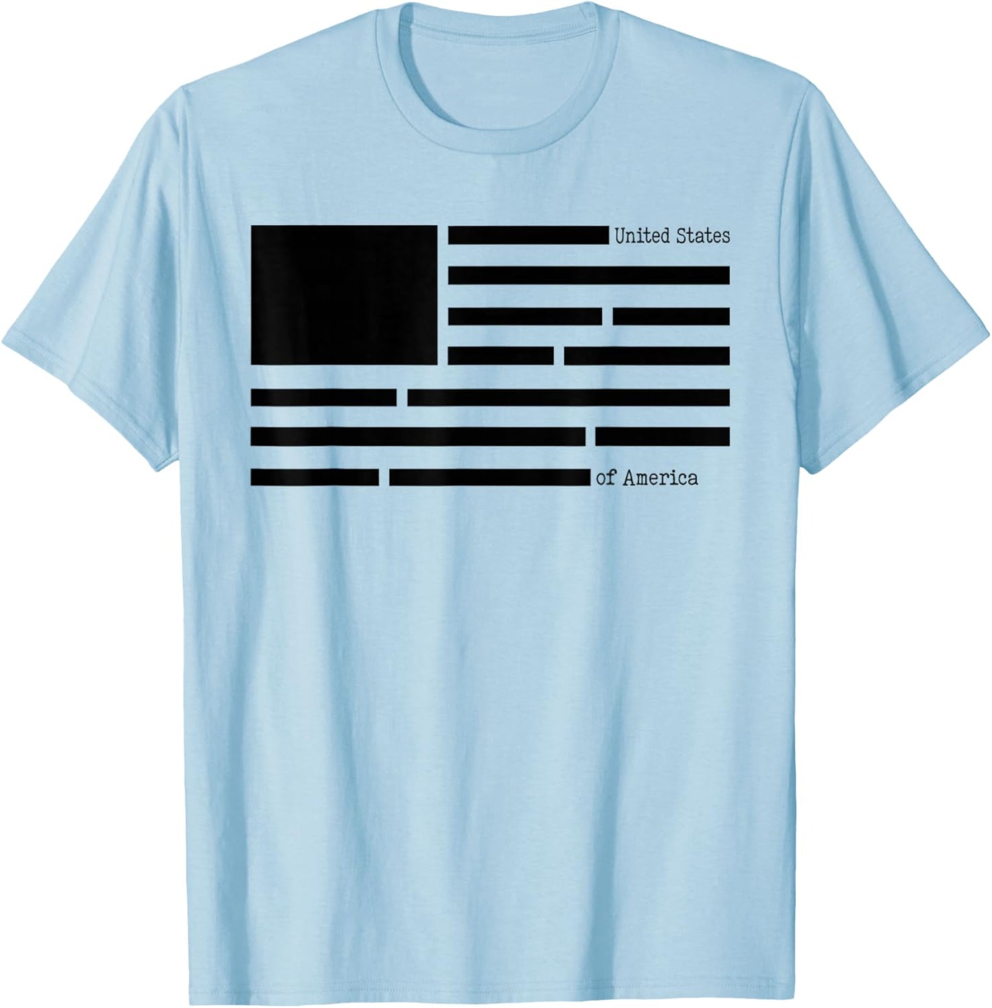 United States of America Document Censored File USA Flag T-Shirt - T-Shirt | Light Blue