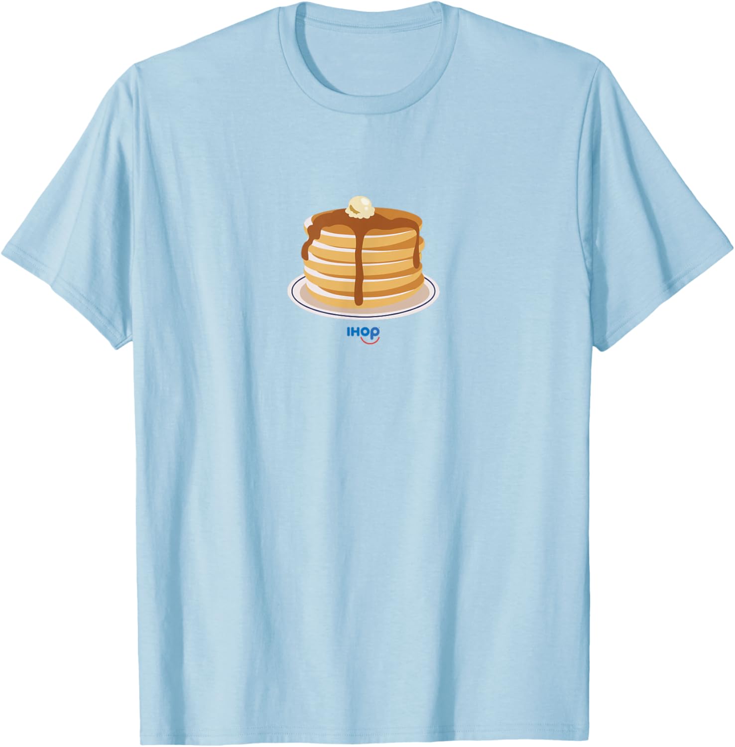 IHOP Pancake Pile Plate T-Shirt - T-Shirt | Light Blue