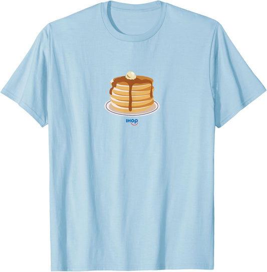 IHOP Pancake Pile Plate T-Shirt - T-Shirt | Light Blue