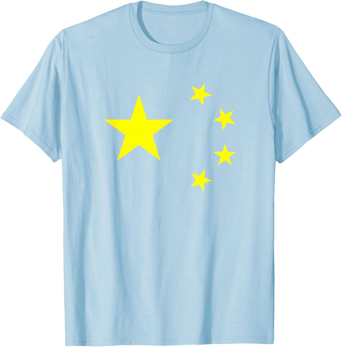 Chinese Flag Origin Pride Red China Stars Great Wall Lover T-Shirt - T-Shirt | Light Blue