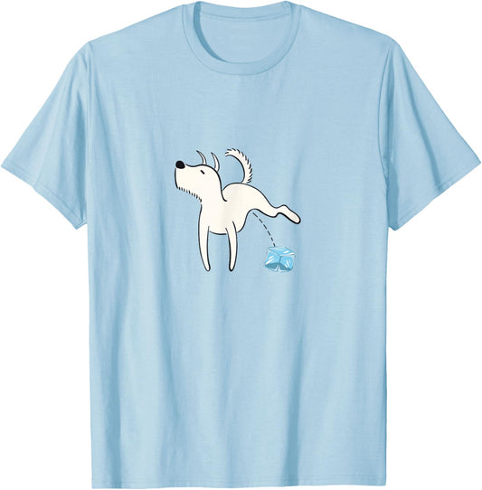Anti Ice Funny Dog Ice Cube T-Shirt - T-Shirt | Light Blue