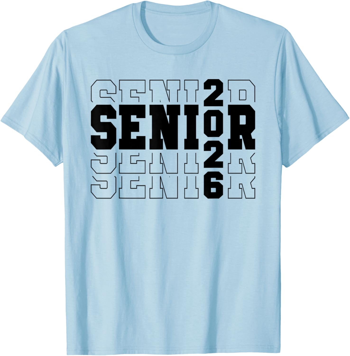 Senior Class of 2026 Varsity Text Graduation T-Shirt - T-Shirt | Light Blue