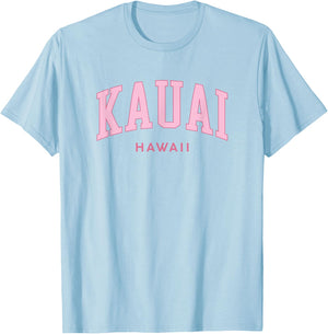 Kauai Hawaii Retro Preppy Throwback Pink Girls T-Shirt - T-Shirt | Light Blue