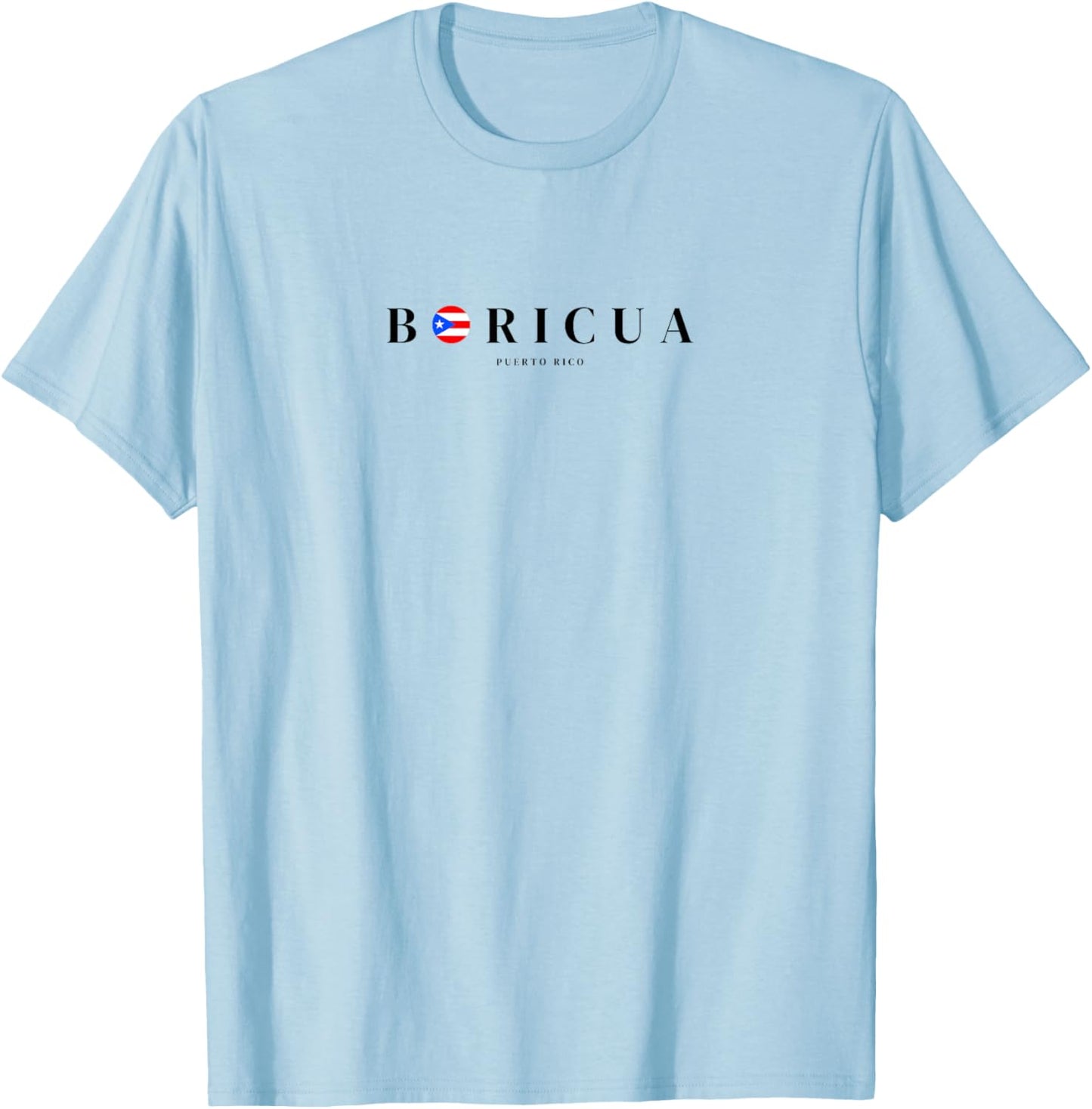 Boricua Puerto Rico White T-Shirt - T-Shirt | Light Blue