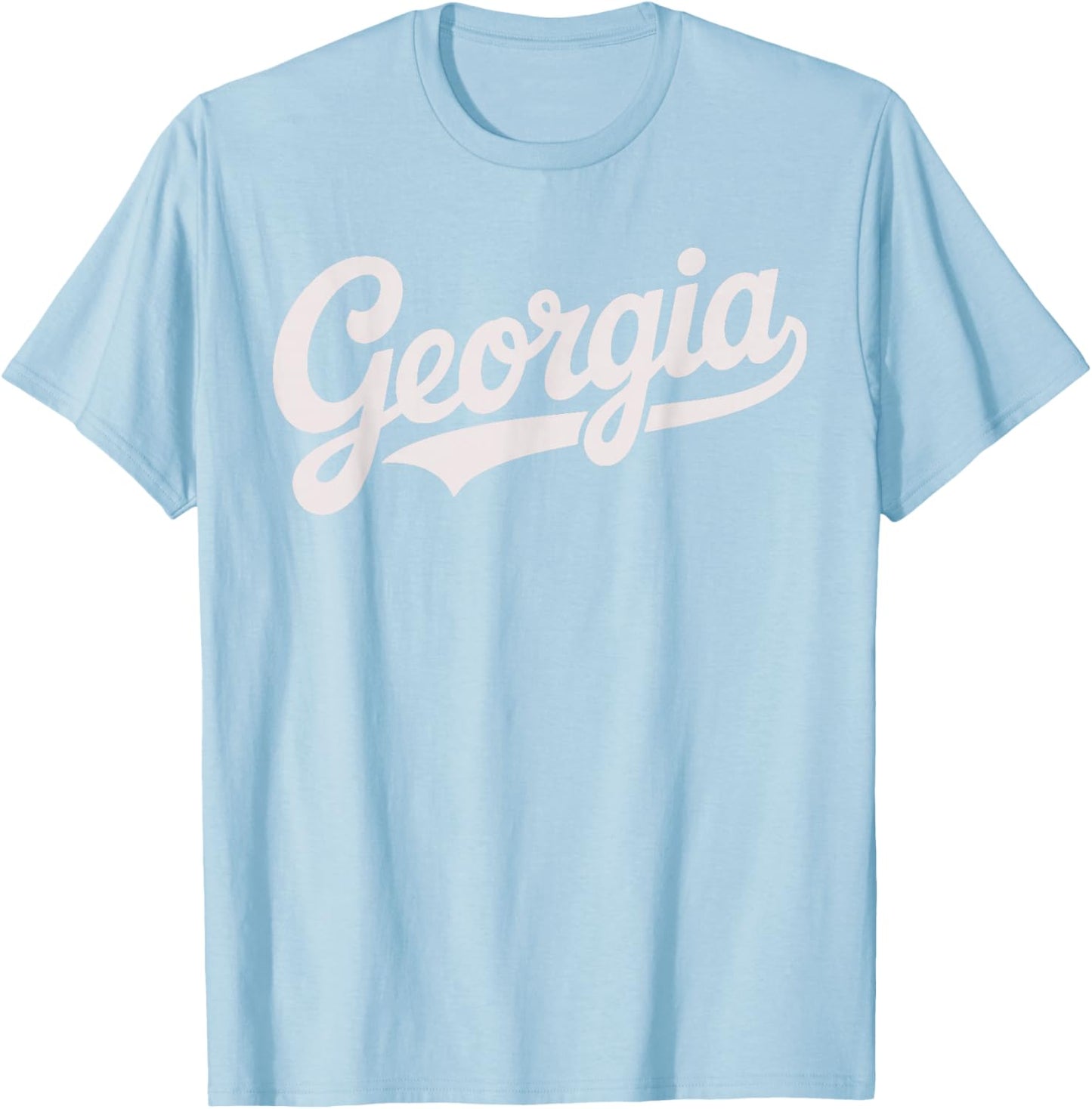 Vintage Georgia Script Retro Swoosh Design T-Shirt - T-Shirt | Light Blue