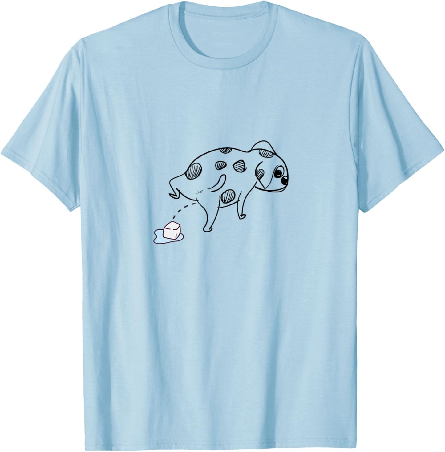 Anti Ice Funny Dog Ice Cube T-Shirt - T-Shirt | Light Blue