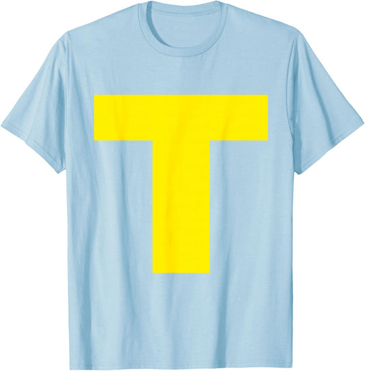 Letter T Funny Chipmunk Group Matching Halloween Costume T-Shirt - T-Shirt | Light Blue