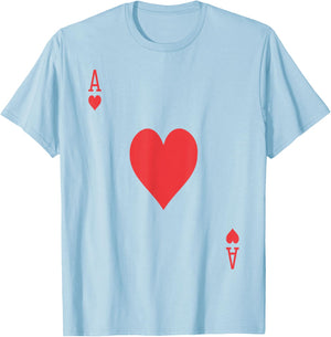 Ace of Hearts | Royal Flush Group Costume Playing Card T-Shirt - T-Shirt | Light Blue