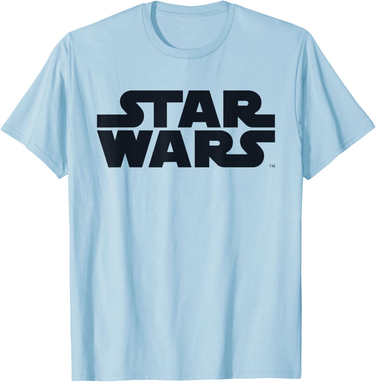 Star Wars A New Hope Logo Classic Black Minimalist T-Shirt - T-Shirt | Light Blue