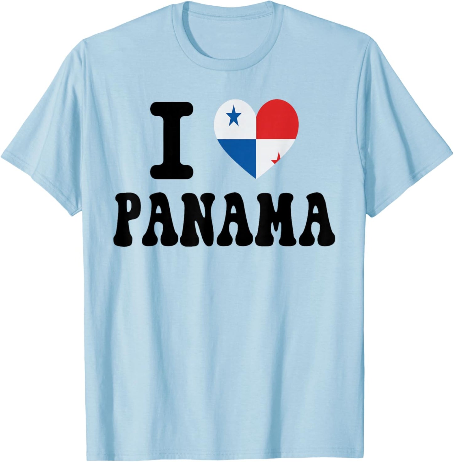 I Love Panama Heart Flag Retro Travel Souvenir T-Shirt - T-Shirt | Light Blue
