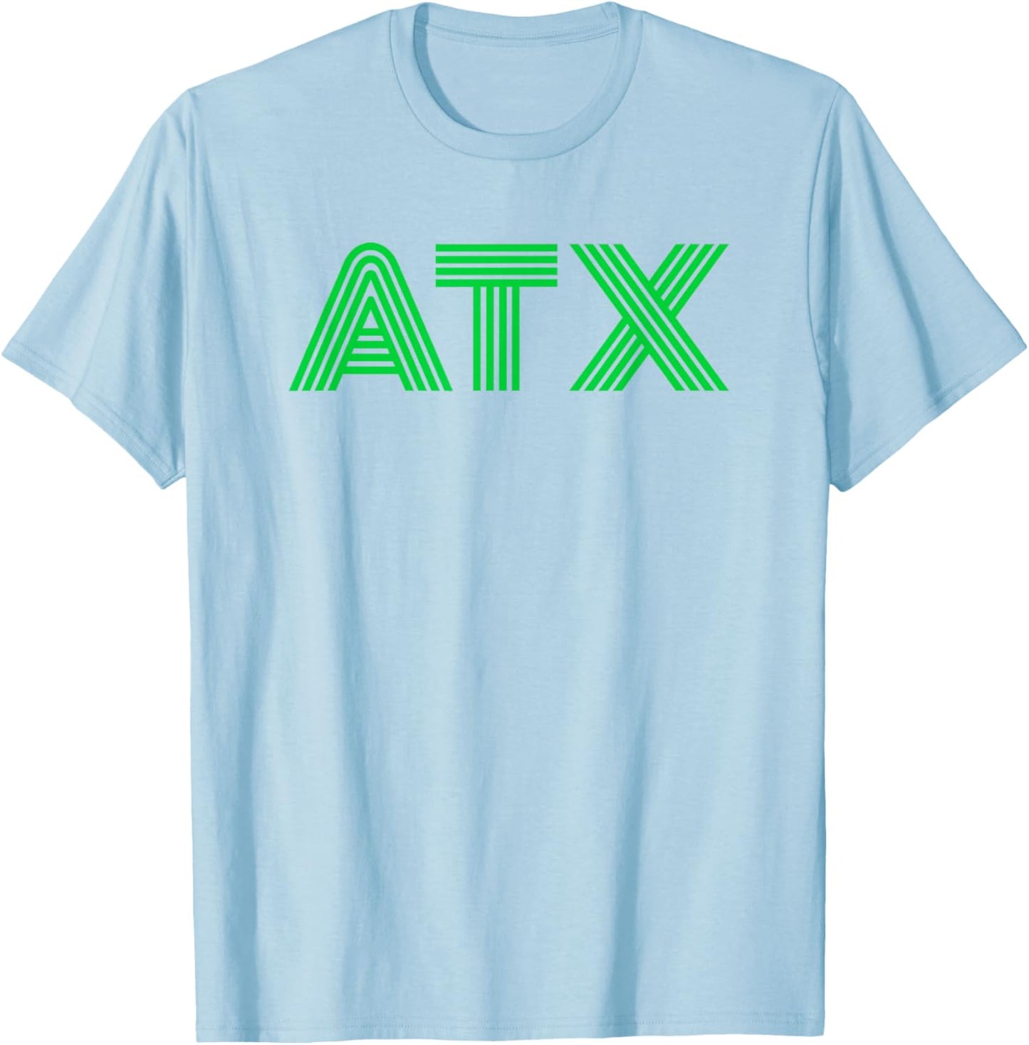 ATX/Austin TX Retro Design in Green T-Shirt - T-Shirt | Light Blue