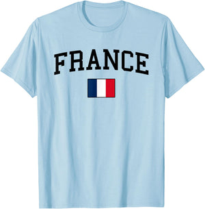 French Flag Men Women Kids France T-Shirt - T-Shirt | Light Blue