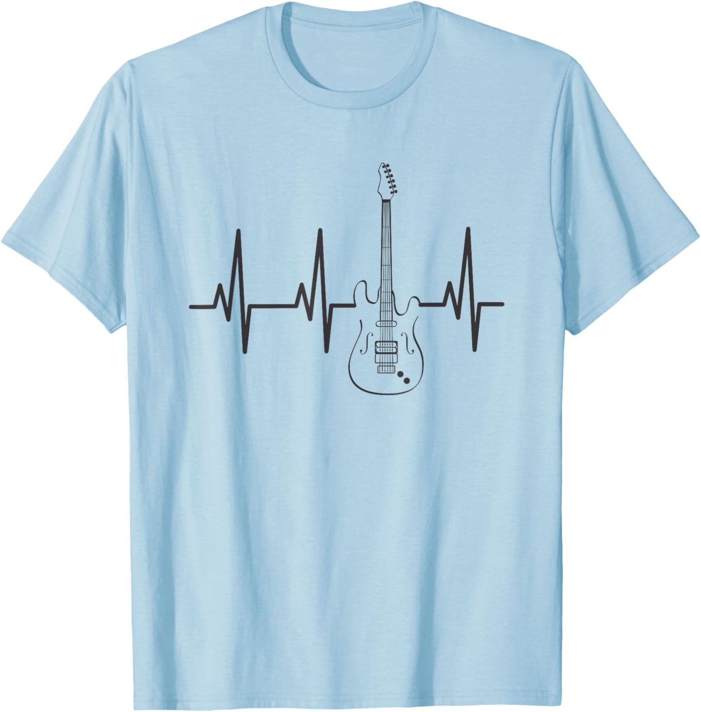Electric Guitar Heartbeat - Musician Electro Rock Instrument T-Shirt - T-Shirt | Light Blue