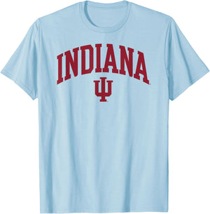 Indiana Hoosiers Arch Over Officially Licensed T-Shirt - T-Shirt | Light Blue