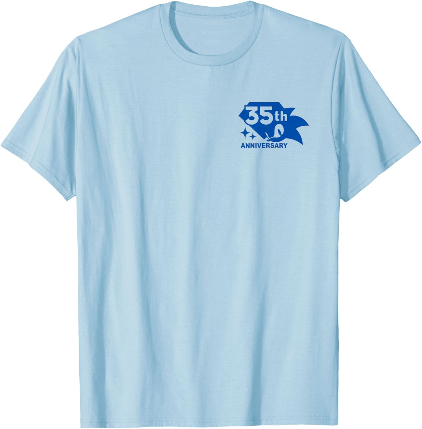 Sonic The Hedgehog: 35th Anniversary Emerald Rings T-Shirt - T-Shirt | Light Blue