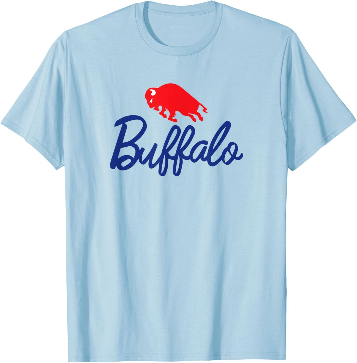 Buffalo Charging red Bison - NY New York 716 Pride Cute BUF T-Shirt - T-Shirt | Light Blue