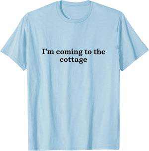 I'm Coming to The Cottage Funny Weekend Hockey Lover T-Shirt - T-Shirt | Light Blue