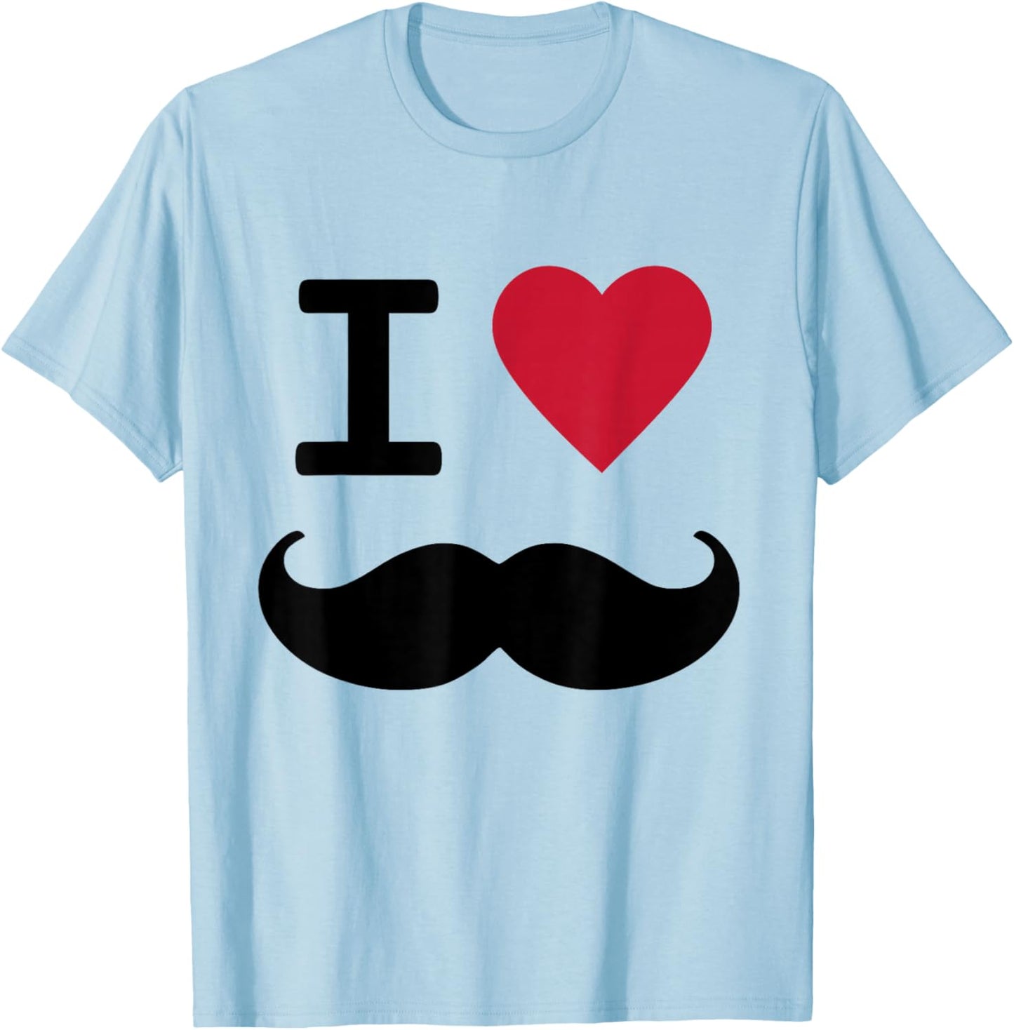 2000s Mustache T-Shirt - T-Shirt | Light Blue