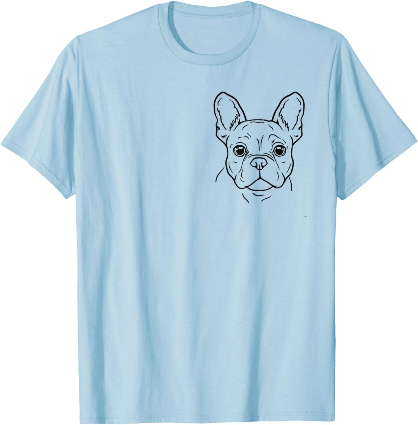 French Bulldog Minimalist Line Art Bulldog Lovers Men Woman T-Shirt - T-Shirt | Light Blue