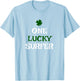 One Lucky Surfer St. Patrick's Day Funny Irish Surfing Surf T-Shirt - T-Shirt | Light Blue
