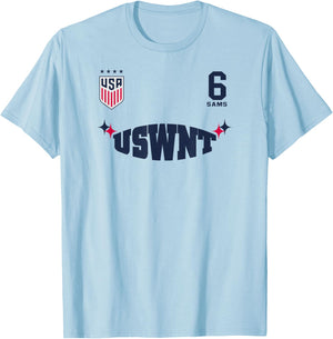 Emily SAMS 6 White USWNT Officially Licensed T-Shirt - T-Shirt | Light Blue