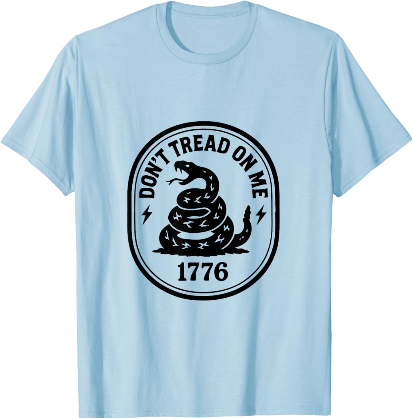 Don’t Tread On Me 1776 Snake Patriotic Retro USA Design T-Shirt - T-Shirt | Light Blue