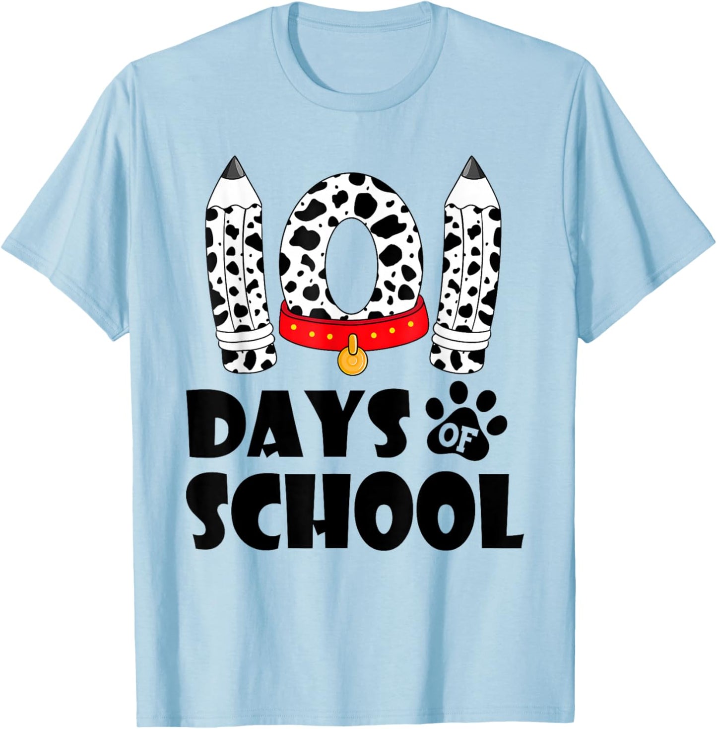 Happy 101 Days School Cute Dog 100 Days Smarter Student Kids T-Shirt - T-Shirt | Light Blue