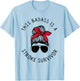 This Badass is A Stroke Survivor Awareness Messy Bun Funny T-Shirt - T-Shirt | Light Blue