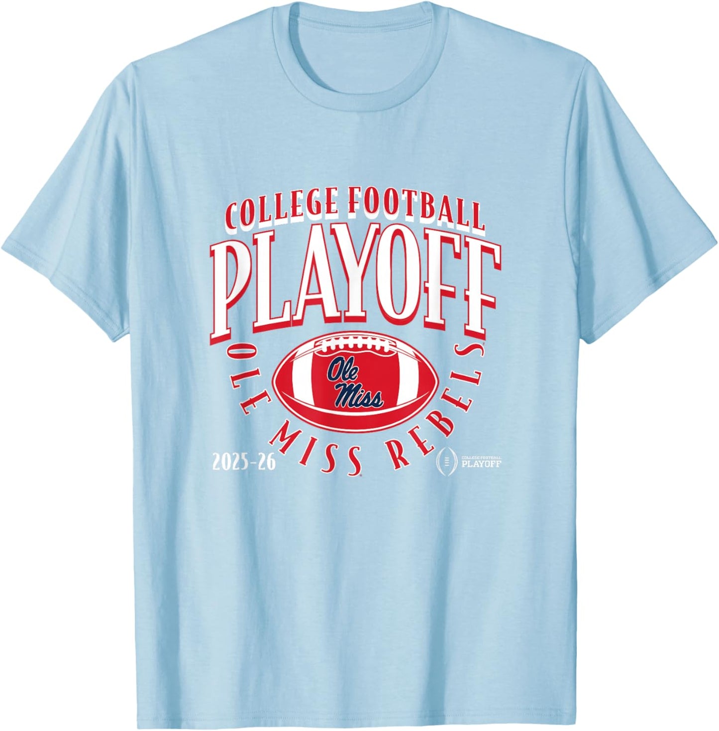 Ole Miss Rebels College Football Playoff Football Curve 2025 T-Shirt - T-Shirt | Light Blue
