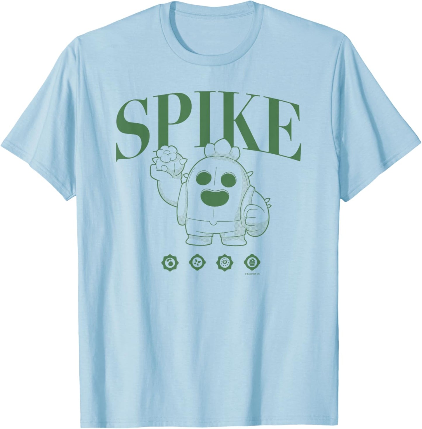 Brawl Stars Spike The Legendary Brawler Line Art Portrait T-Shirt - T-Shirt | Light Blue
