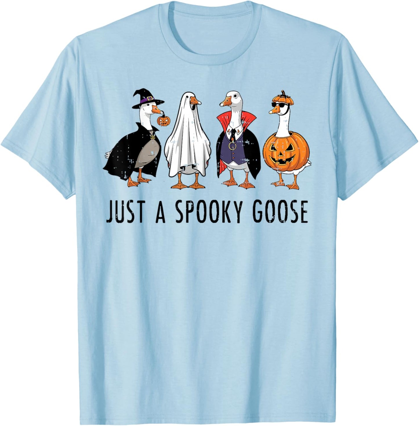 Halloween Just A Spooky Goose Funny Costume Men Women Kids T-Shirt - T-Shirt | Light Blue