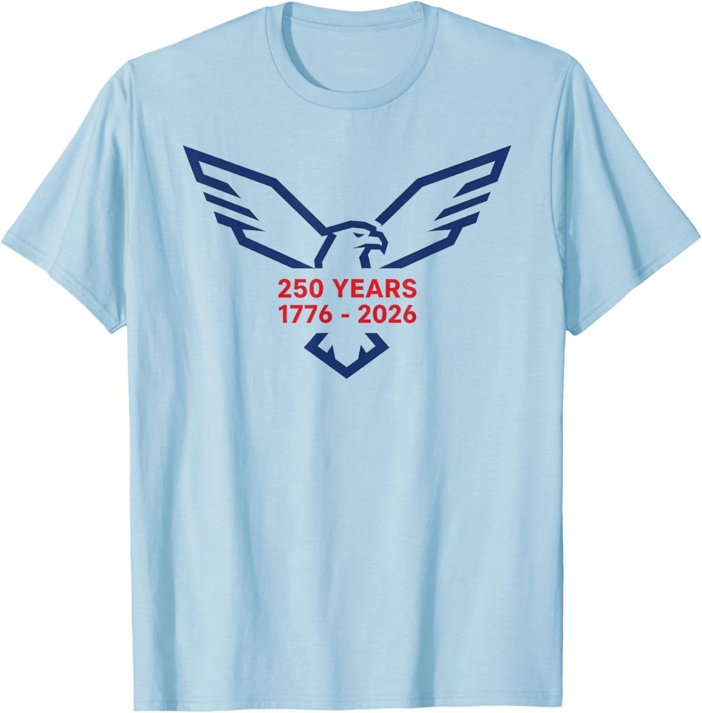 Eagle 250 Years 1776-2026 250th Birthday Minimalist Logo T-Shirt - T-Shirt | Light Blue
