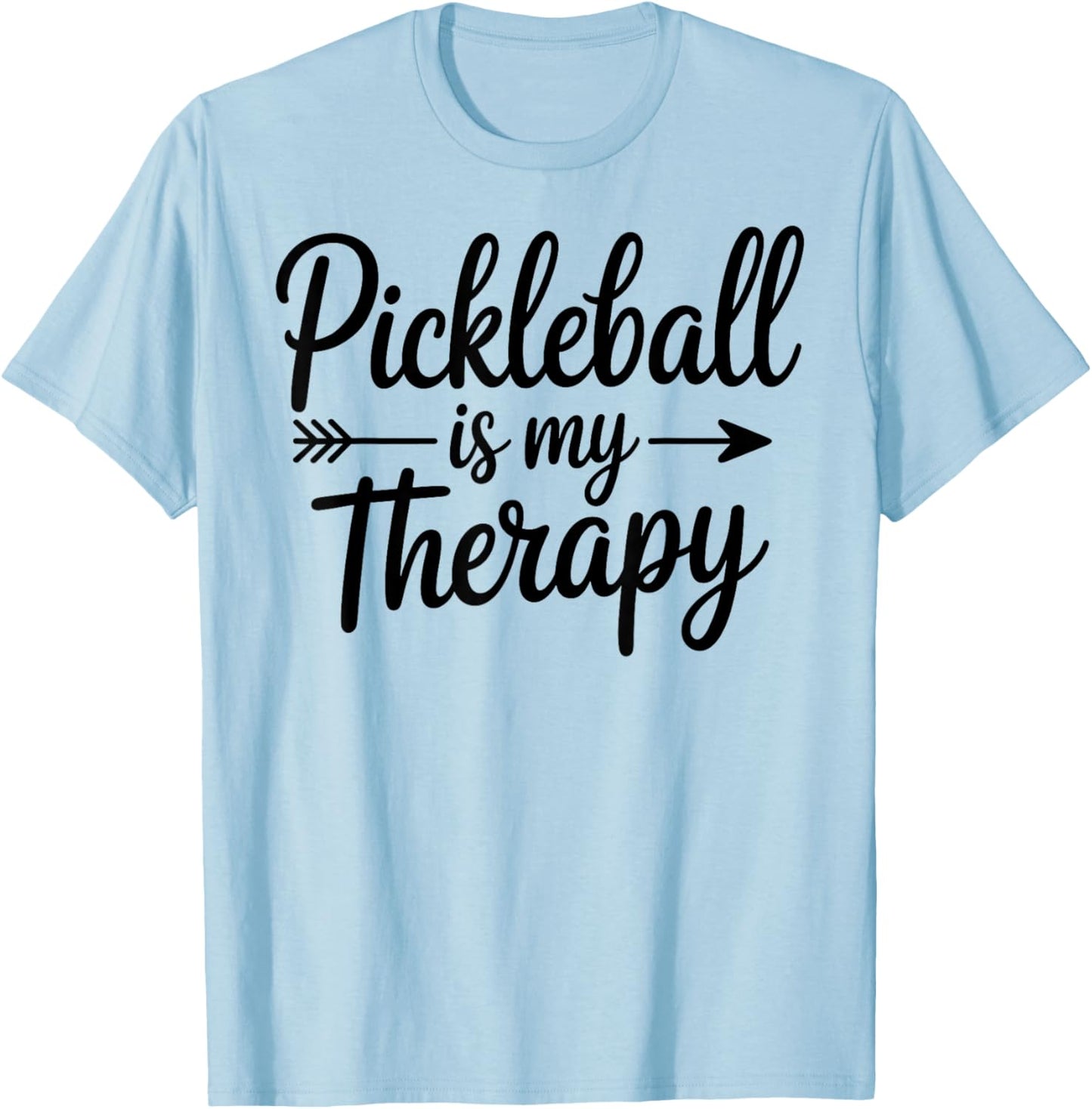 Pickleball is My Therapy Player Dink Paddle Court Retro T-Shirt - T-Shirt | Light Blue