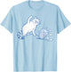 Angry Cat Pushing Cup of Ice Sarcastic Men Women No Ice Cat T-Shirt - T-Shirt | Light Blue