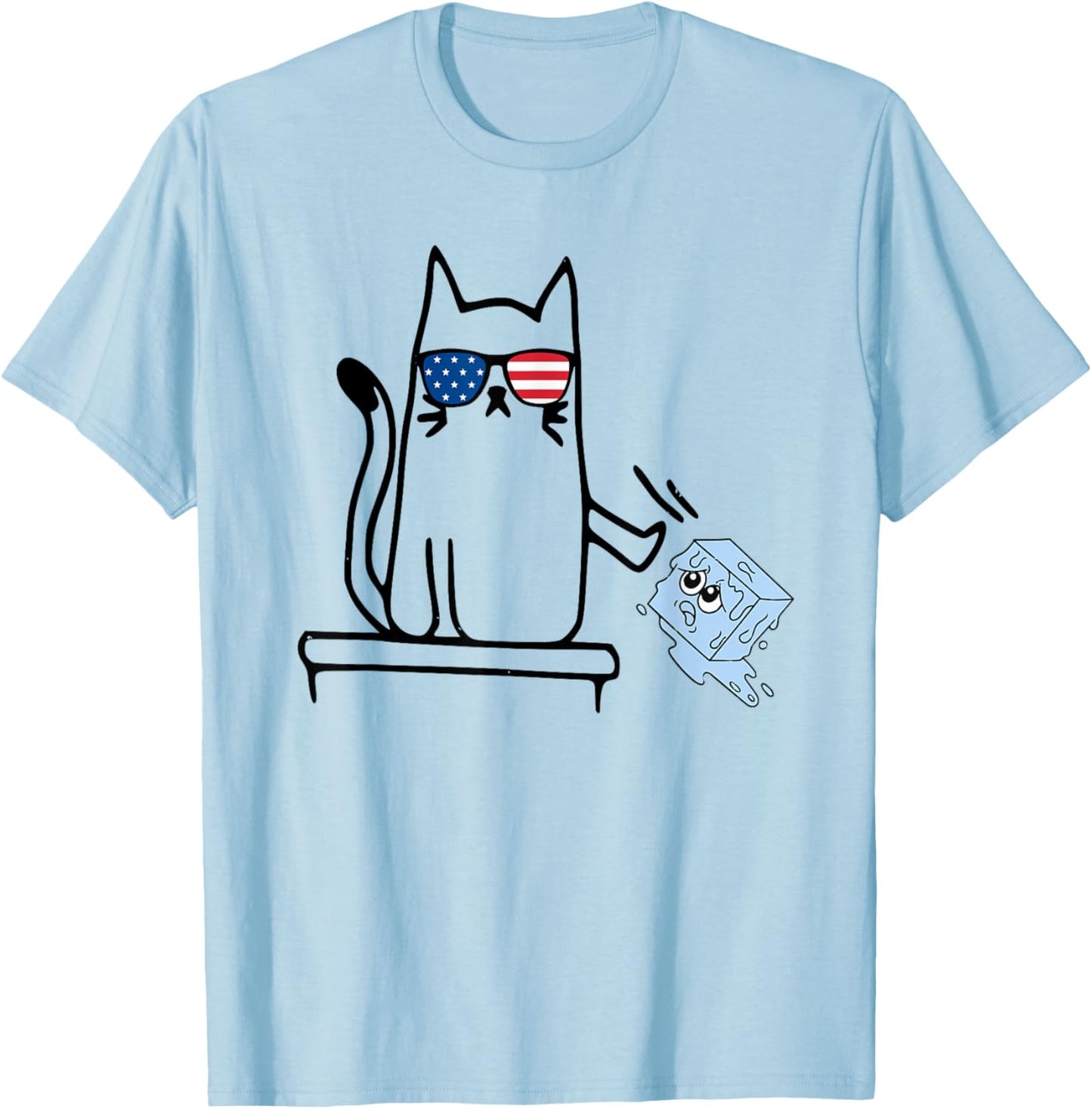 Anti ICE Out Now Cat Abolish Protest Resist Funny T-Shirt - T-Shirt | Light Blue