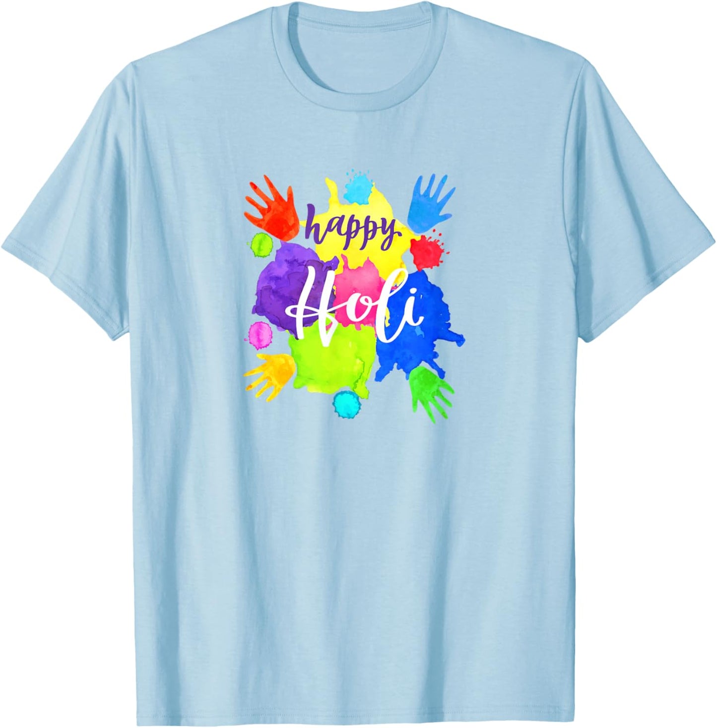 Happy Holi T Shirts Women Festival Outfit Color India Hindu T-Shirt - T-Shirt | Light Blue