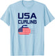 American Flag USA Ice Curling Rock Curler T-Shirt - T-Shirt | Light Blue