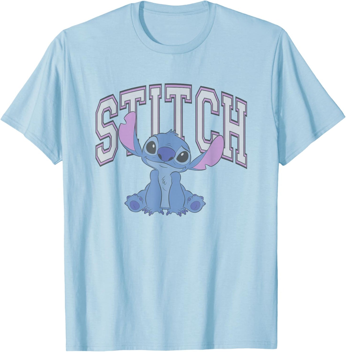 Disney Lilo and Stitch Classic Pink Varsity T-Shirt - T-Shirt | Light Blue