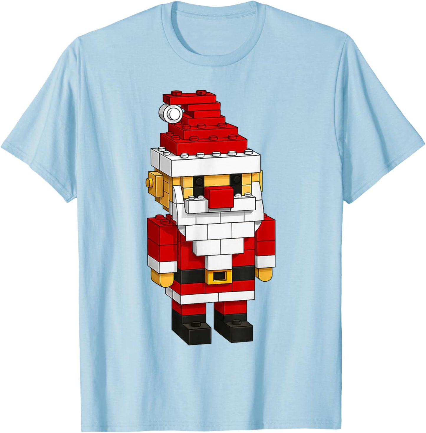Santa Building Block Master Builders Merry Christmas Kids T-Shirt - T-Shirt | Light Blue