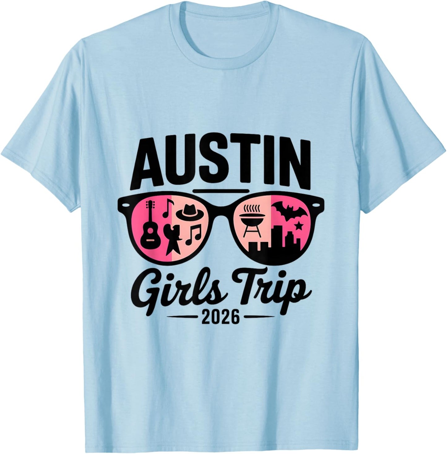 Austin Girls Trip 2026 Matching Group Texas Western Squad T-Shirt - T-Shirt | Light Blue
