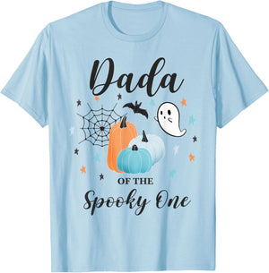 Dada of Spooky One First Birthday Blue Pumpkin Halloween 1 T-Shirt - T-Shirt | Light Blue